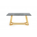 Стол обеденный HALMAR KONAMI черный мрамор/золотой 160/90